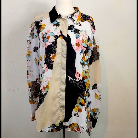 3.1 Philip Lim Target floral button up blouse L - Picture 1 of 7